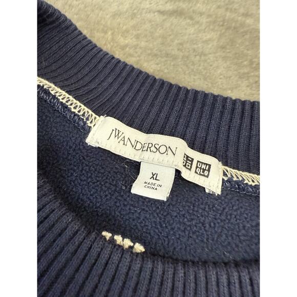 J.W. Anderson Uniqlo Japan Blue Fleece Pullover Sweatshirt Women’s XL Cozy - Picture 8 of 9